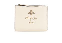 Gucci 'Blind For Love' Bee Wallet, Leather, White, B/DB, 4*